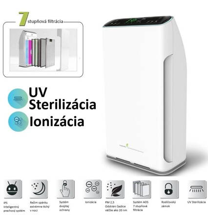 Čistička vzduchu TKG AP 2000 Smart so 7 stupňovou filtráciou UV sterilizáciou Wifi a ionizáciou